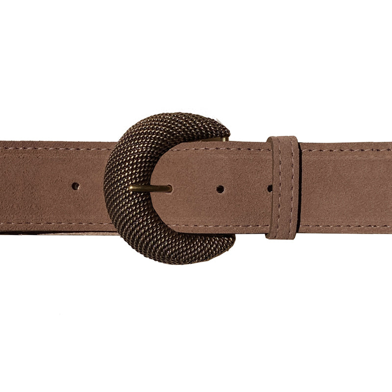 Chain Mail Belt - Tan Suede
