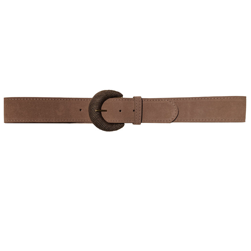 Chain Mail Belt - Tan Suede