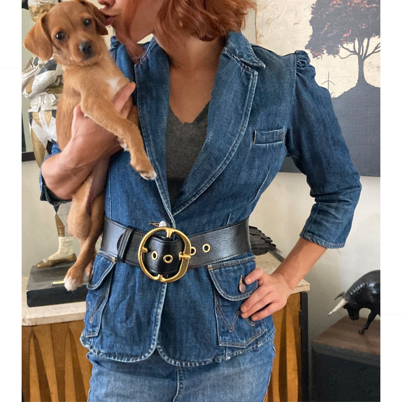 Chunky Waist Belt with EYELETS - Forest