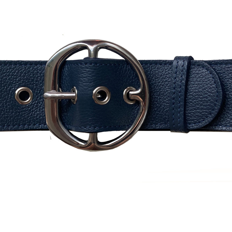Chunky Waist Belt with EYELETS Navy