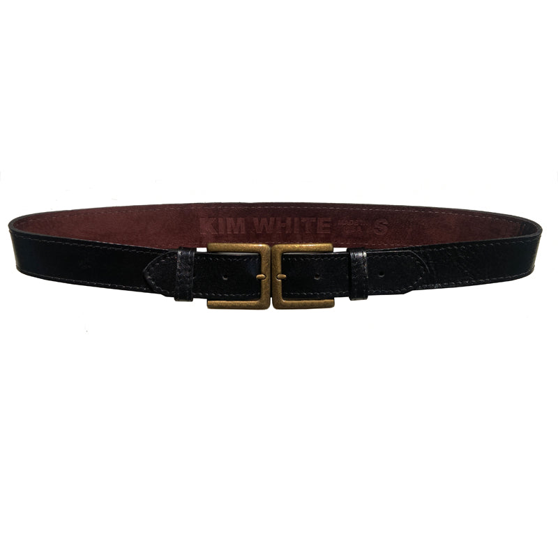 Double-Buckle Waist Belt - Black