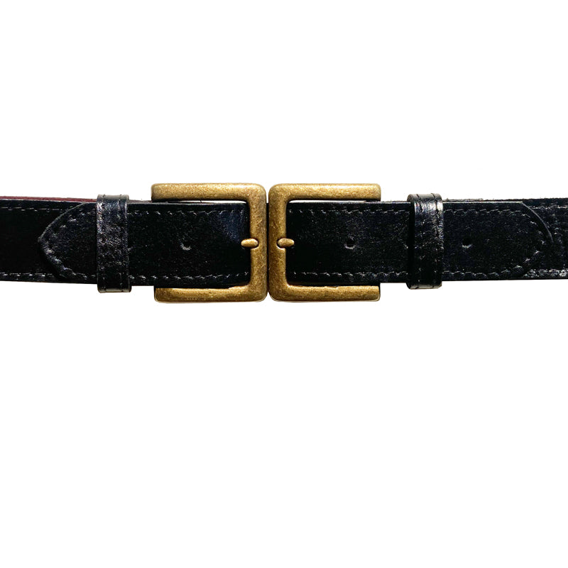 Double-Buckle Waist Belt - Black