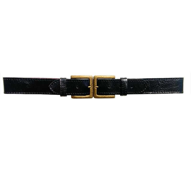Double-Buckle Waist Belt - Black