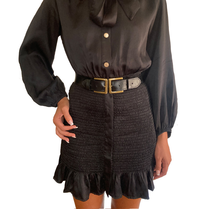 Double-Buckle Waist Belt - Chocolate
