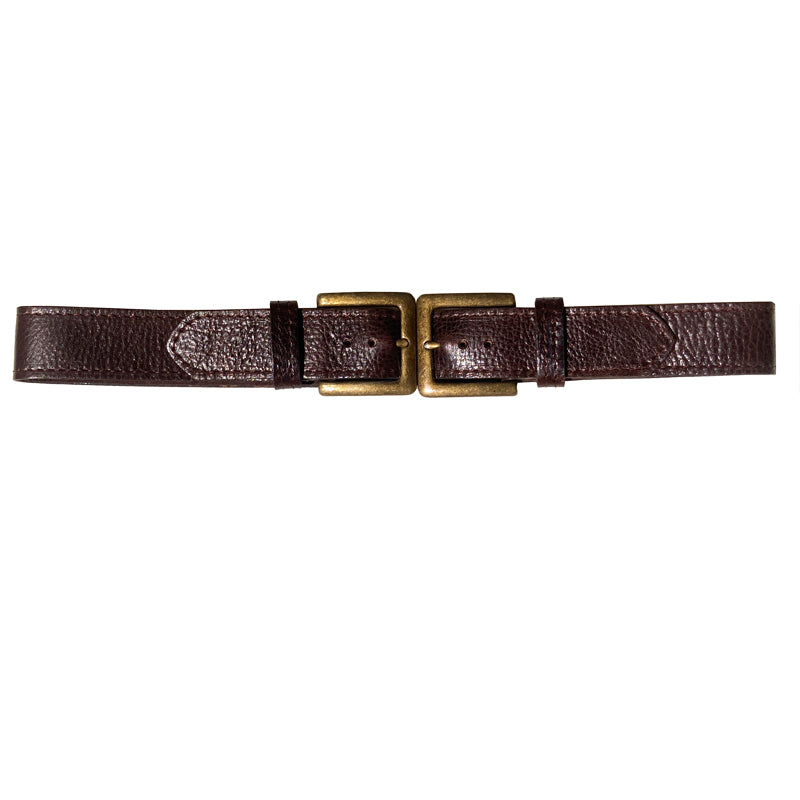Double-Buckle Waist Belt - Chocolate