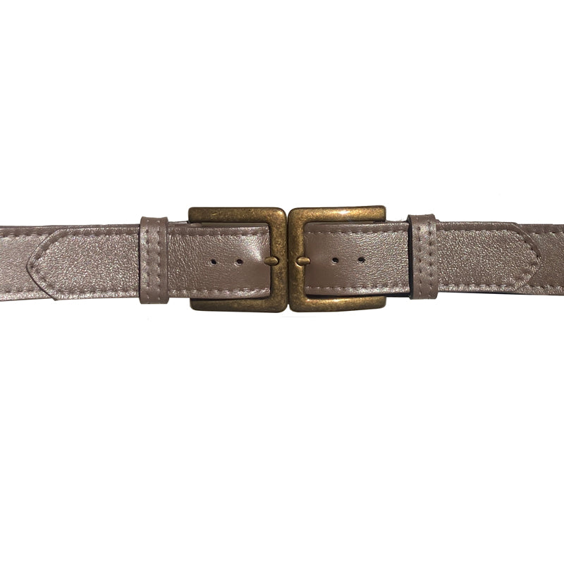 Double-Buckle Waist Belt - Taupe