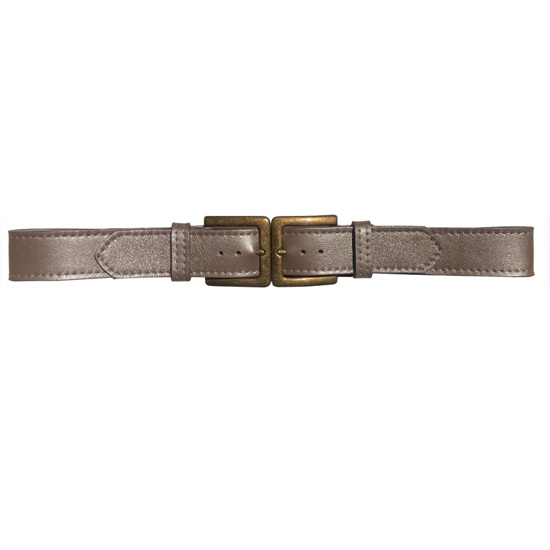 Double-Buckle Waist Belt - Taupe