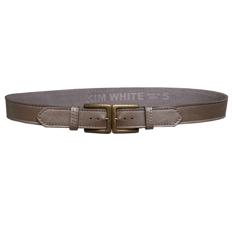 Double-Buckle Waist Belt - Taupe