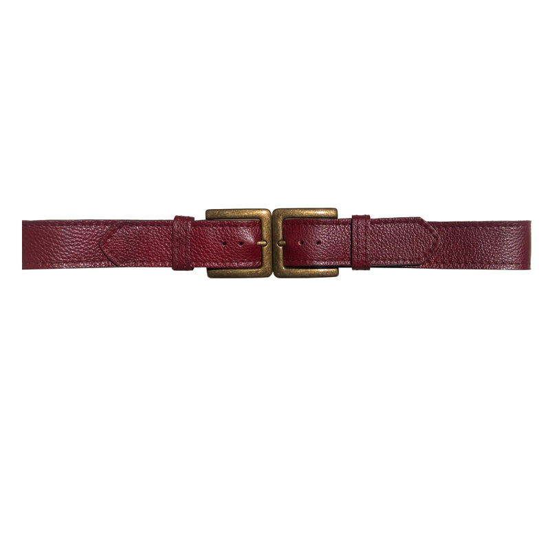 Double-Buckle Waist Belt - Ox Blood