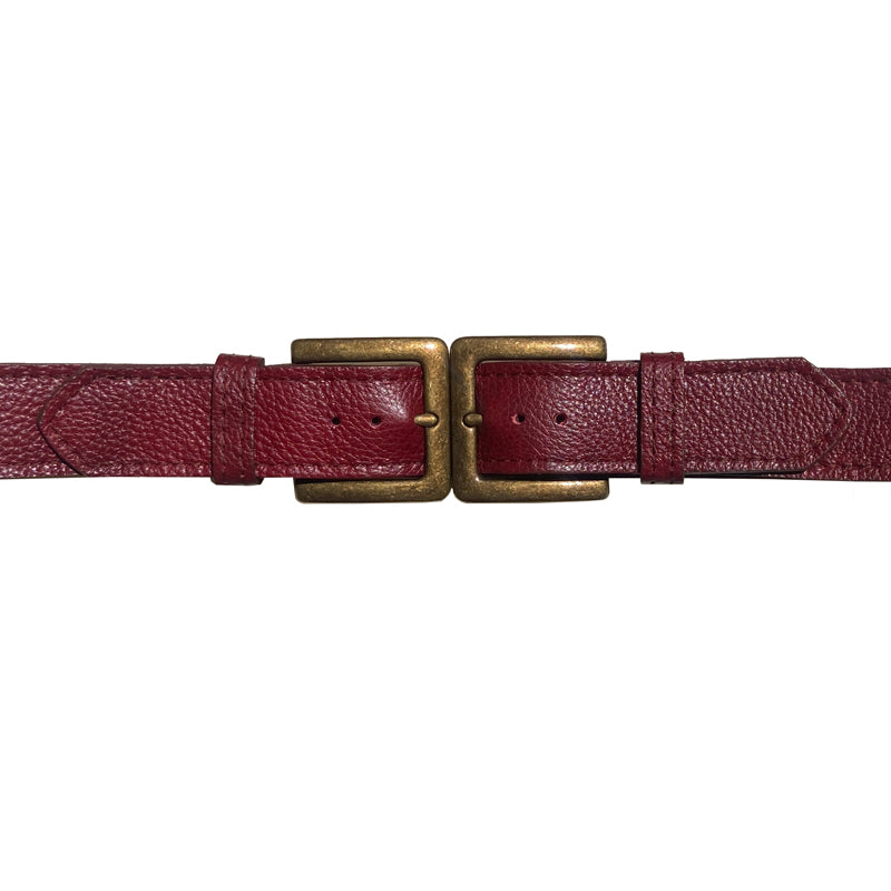 Double-Buckle Waist Belt - Ox Blood