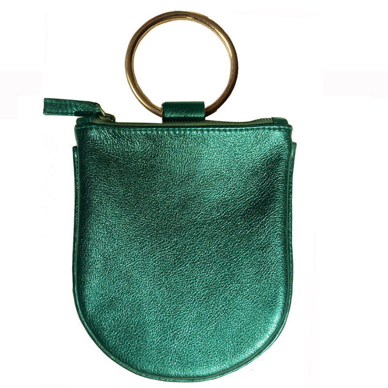 Mini Ring Wristlet - Green "Beetle" Metallic