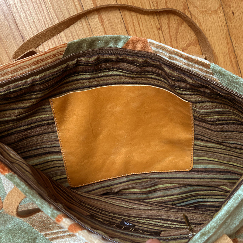 Tote - Chartreuse Vintage Floral