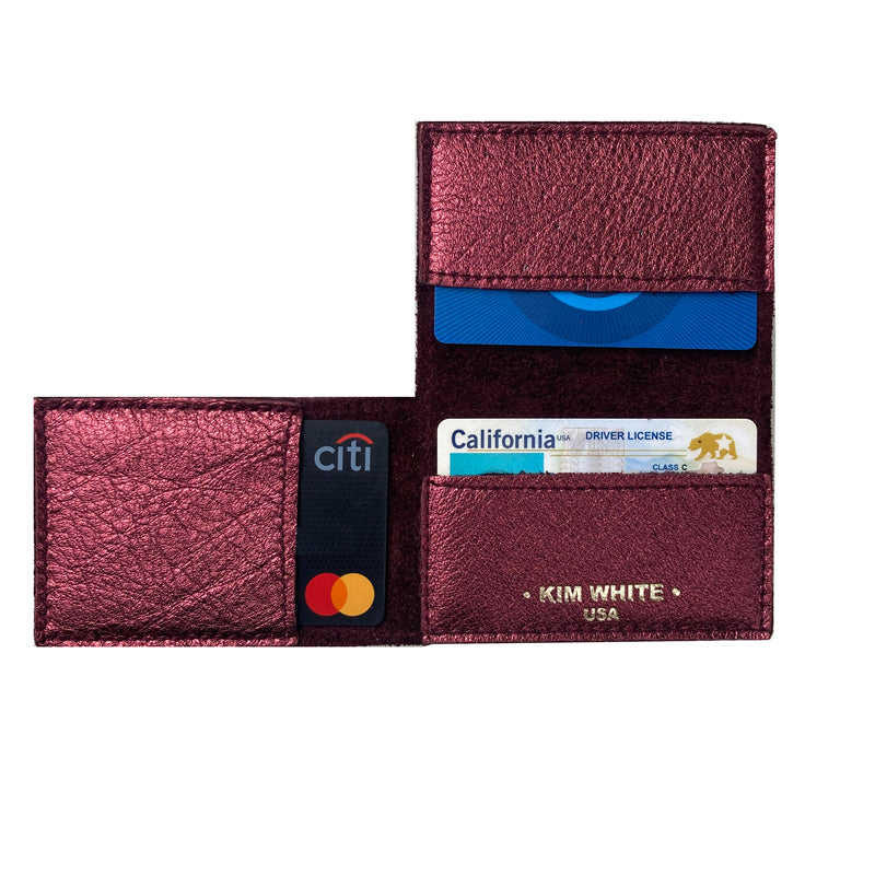 Folding Wallet - Burgundy Metallic