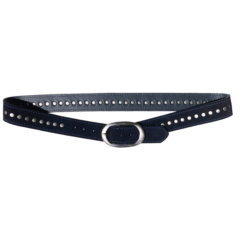 Oval Classic Studded -Navy Suede