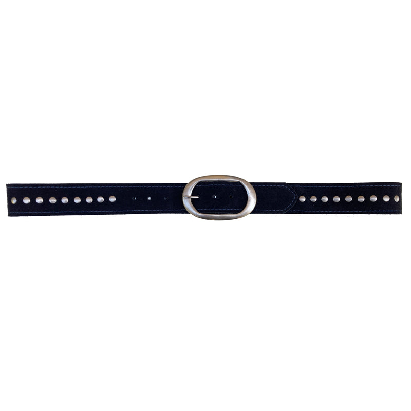 Oval Classic Studded -Navy Suede