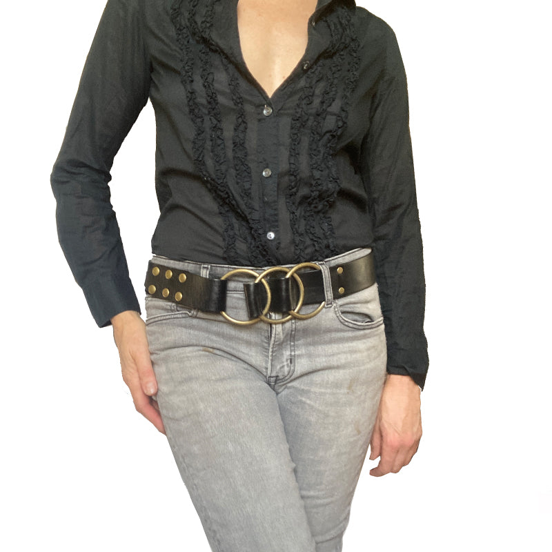 Triple Ring Belt - Black