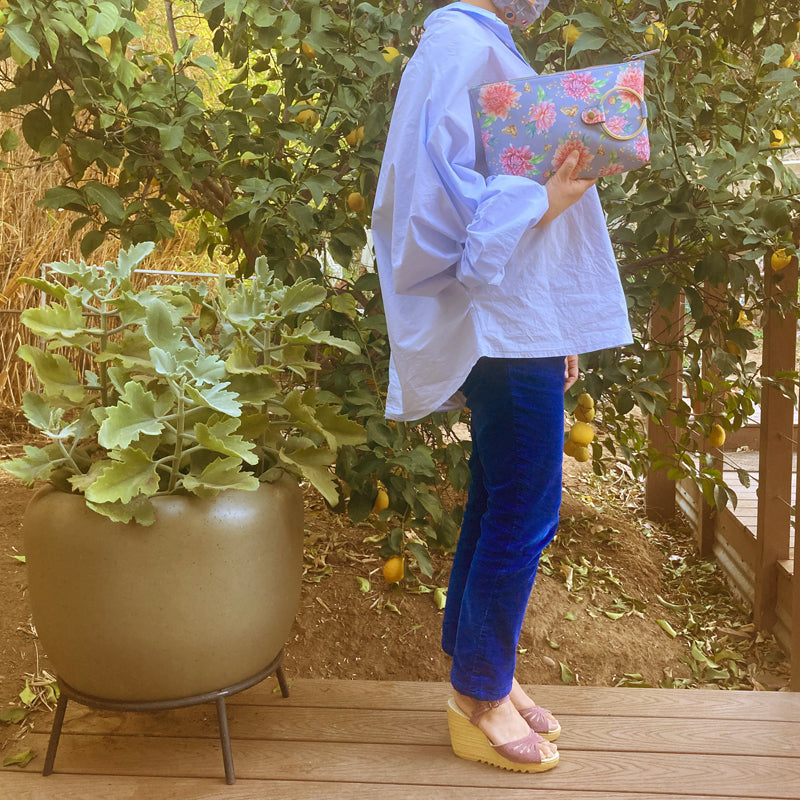 Ring Clutch - Blue Floral