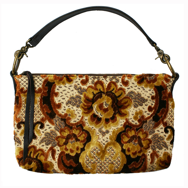 Slouchy Bag - Vintage Brown Plush Floral