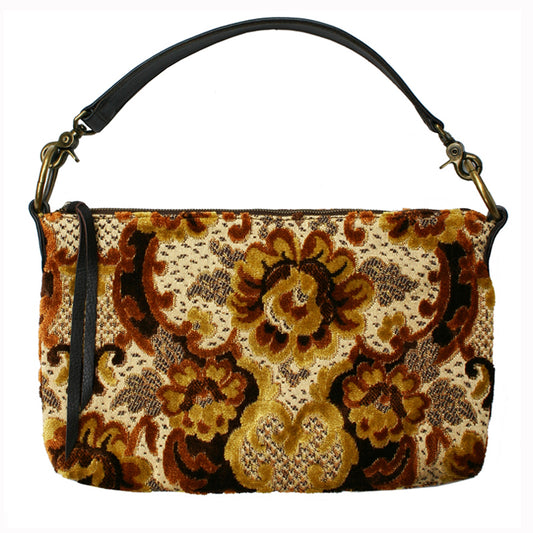 Slouchy Bag - Vintage Brown Plush Floral