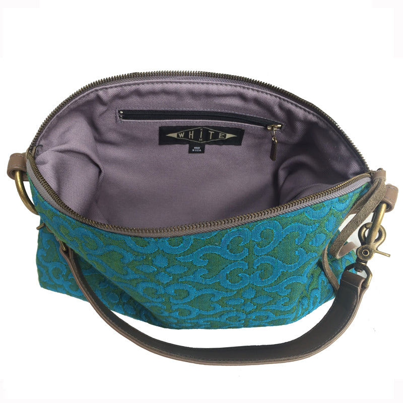Slouchy Bag - Vintage Blue & Green Quilted
