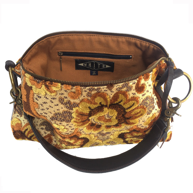 Slouchy Bag - Vintage Brown Plush Floral