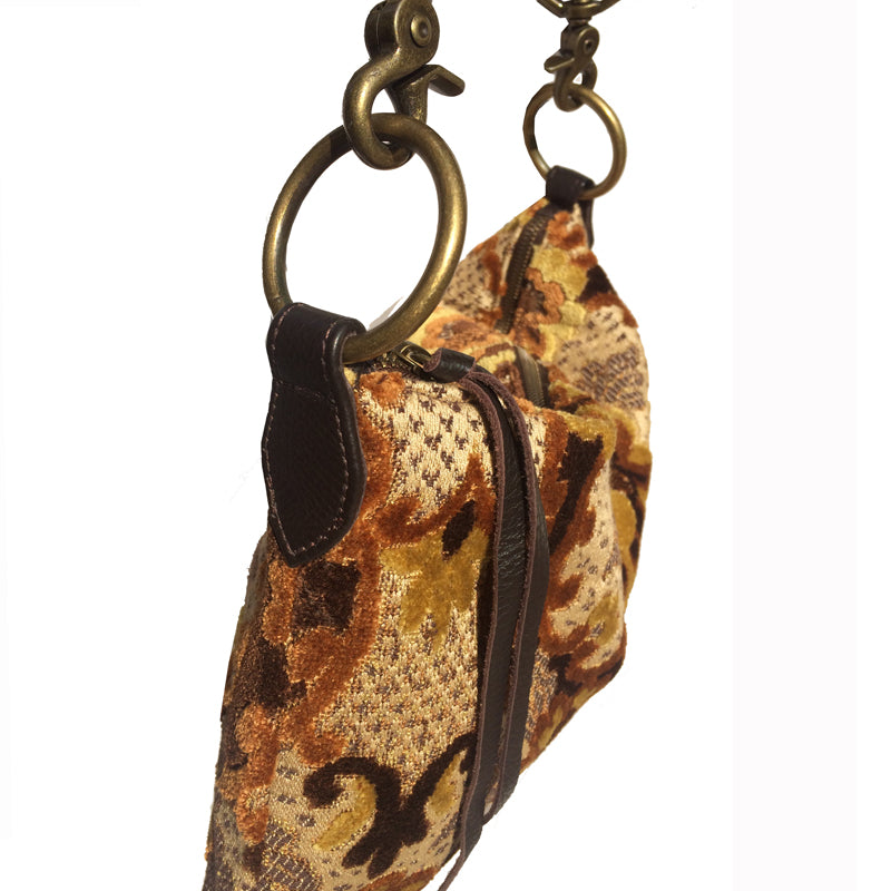 Slouchy Bag - Vintage Brown Plush Floral