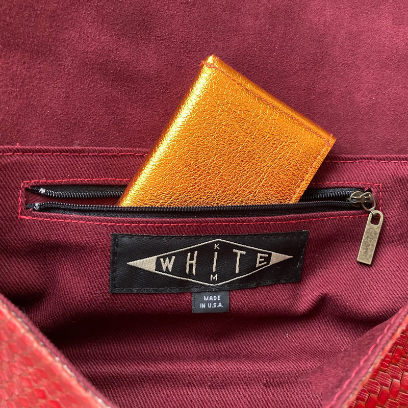 Folding Wallet - Red Metallic