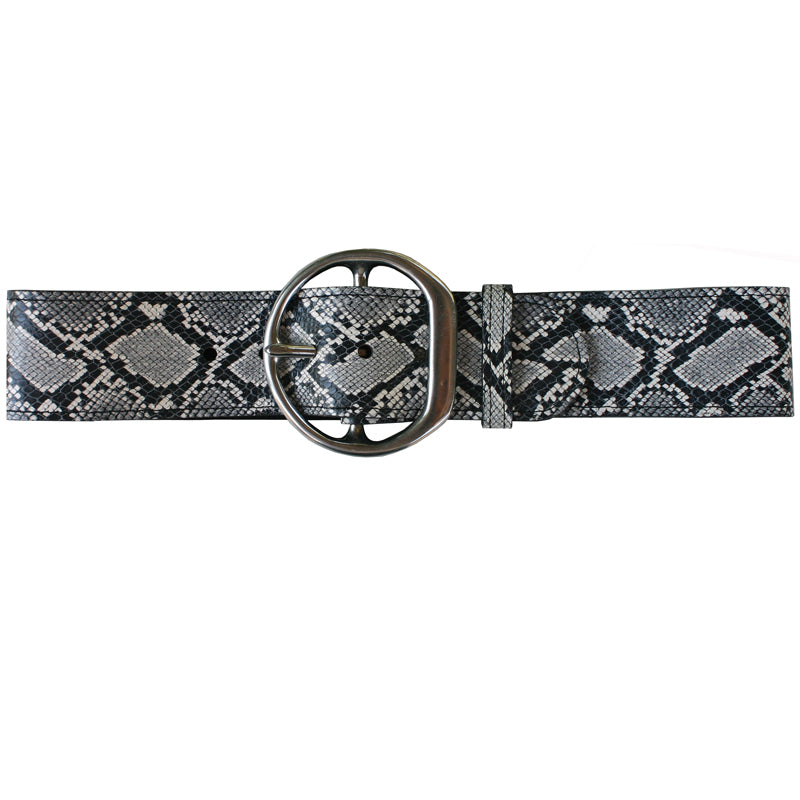 Big Chunky Waist Belt - B&W Snake