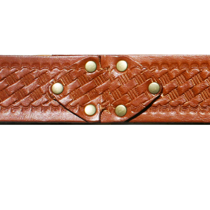Interlock Embossed Belt - Cognac