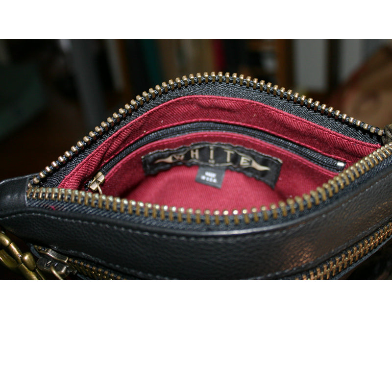 Double-Zip Bag with Two Straps - Leopard Fur