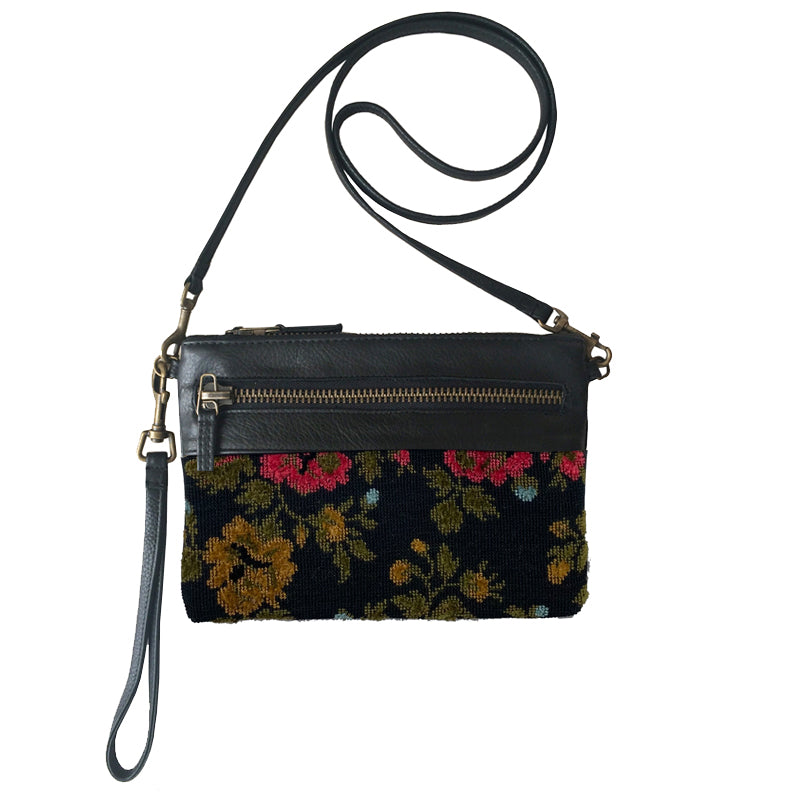 Double-Zip Bag with Two Straps - Vintage Floral