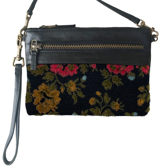 Double-Zip Bag with Two Straps - Vintage Floral