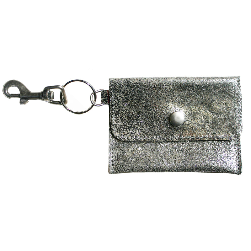 Coin Purse Key Chain - Antique Silver