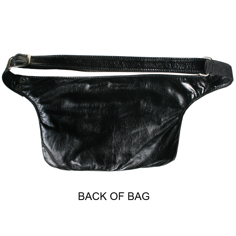 Black Suede & Leather Fanny Pack