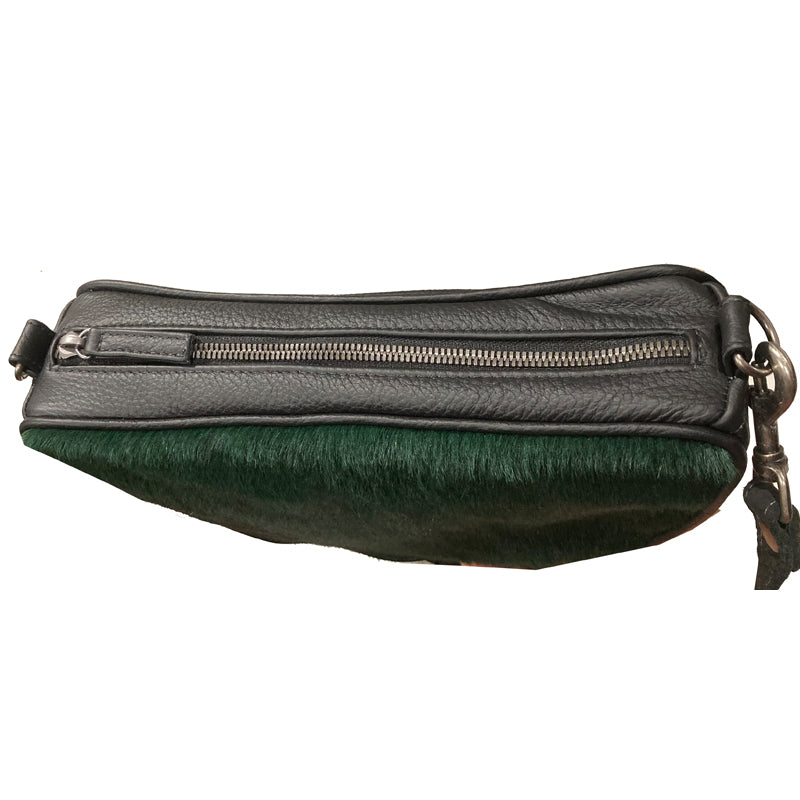 Half Circle Bag - Emerald Green Fur