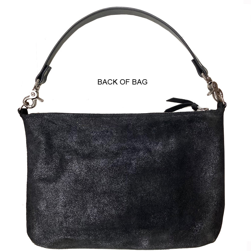 Fur Bag with Two Straps - Moss & Black Leopard