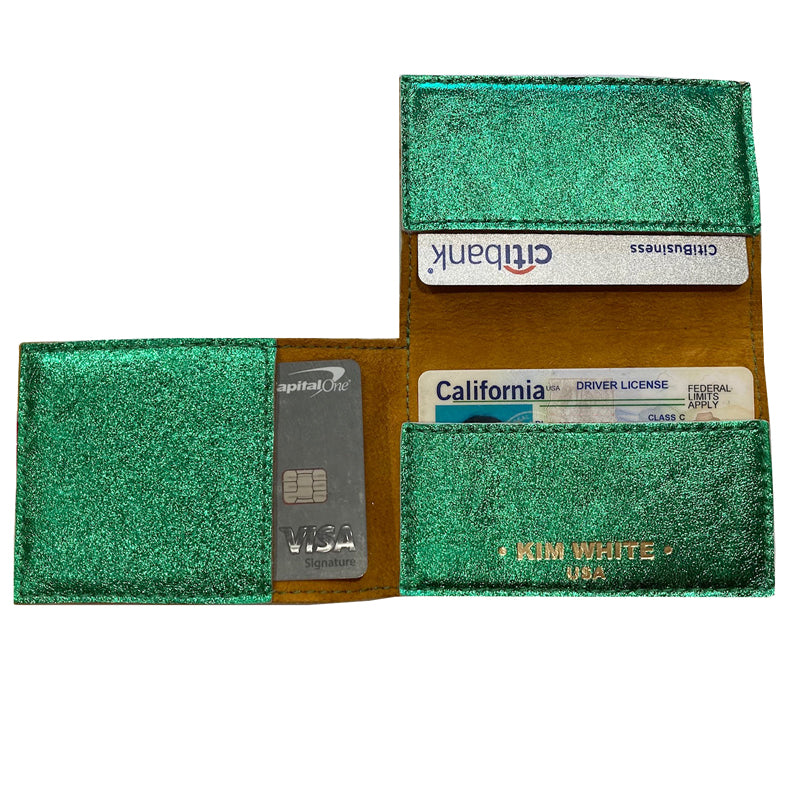 Folding Wallet - Green Metallic
