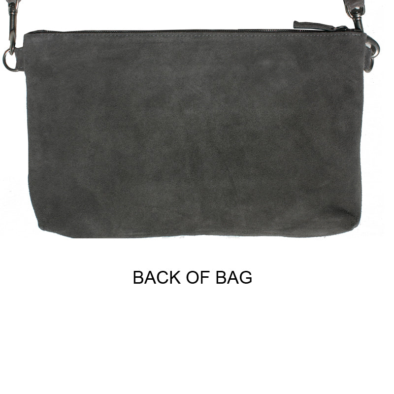 Laced Detail Bag - Grey Suede