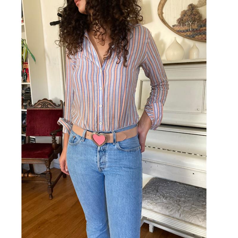 Heart Belt - Black wSilver Heart