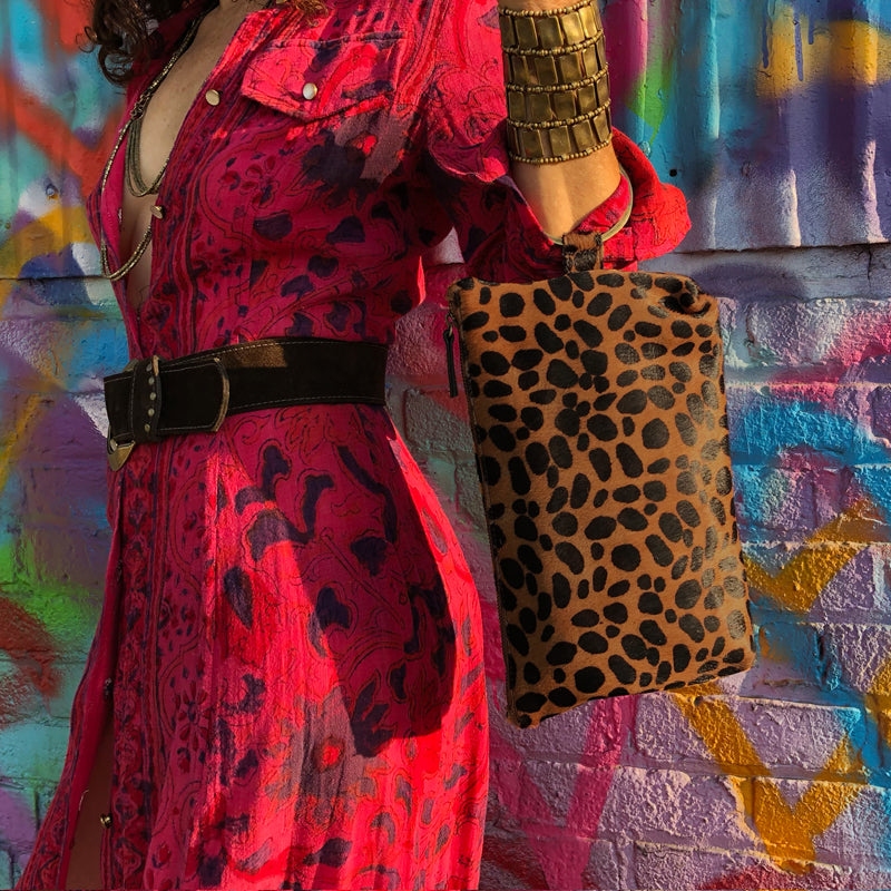 Ring Clutch - Leopard Fur