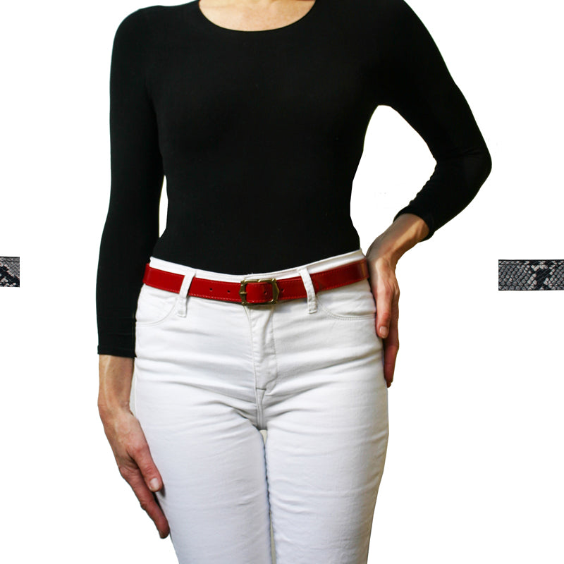 Mini Picture Frame Belt -B&W Snake