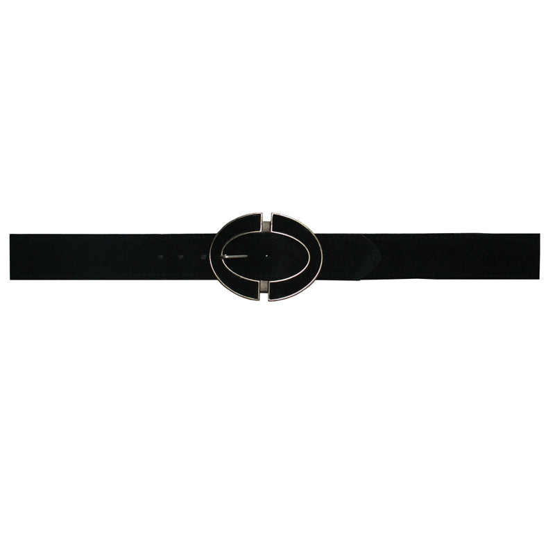 Oval Inlay - Black Suede