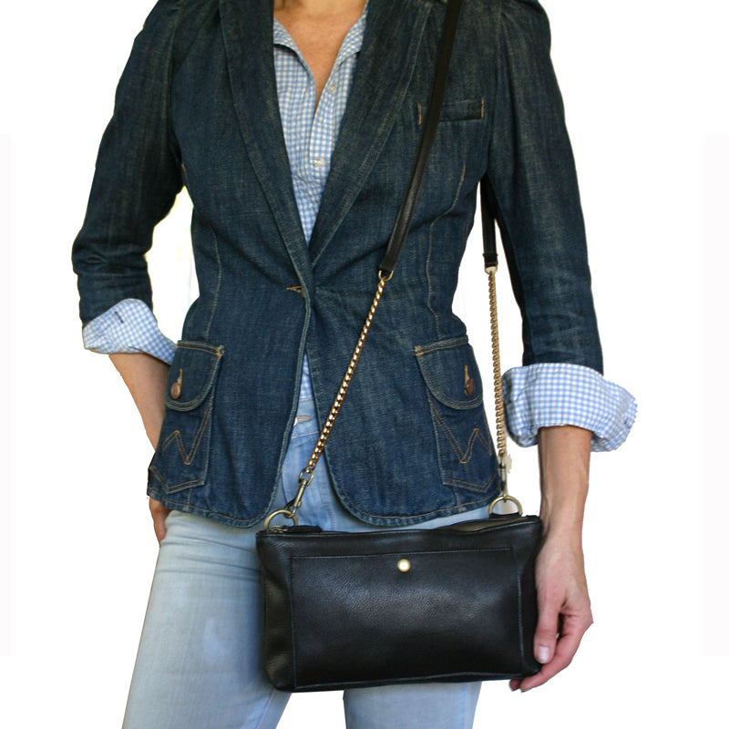 Patch Pocket Bag - Bright White Distressed