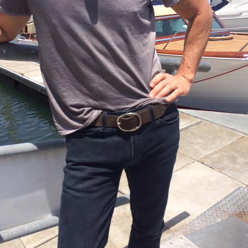 Heirloom Basic Belt - Dark Black with Antique Brass Buckle