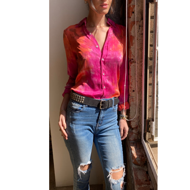 Pyramid Stud Belt - silver