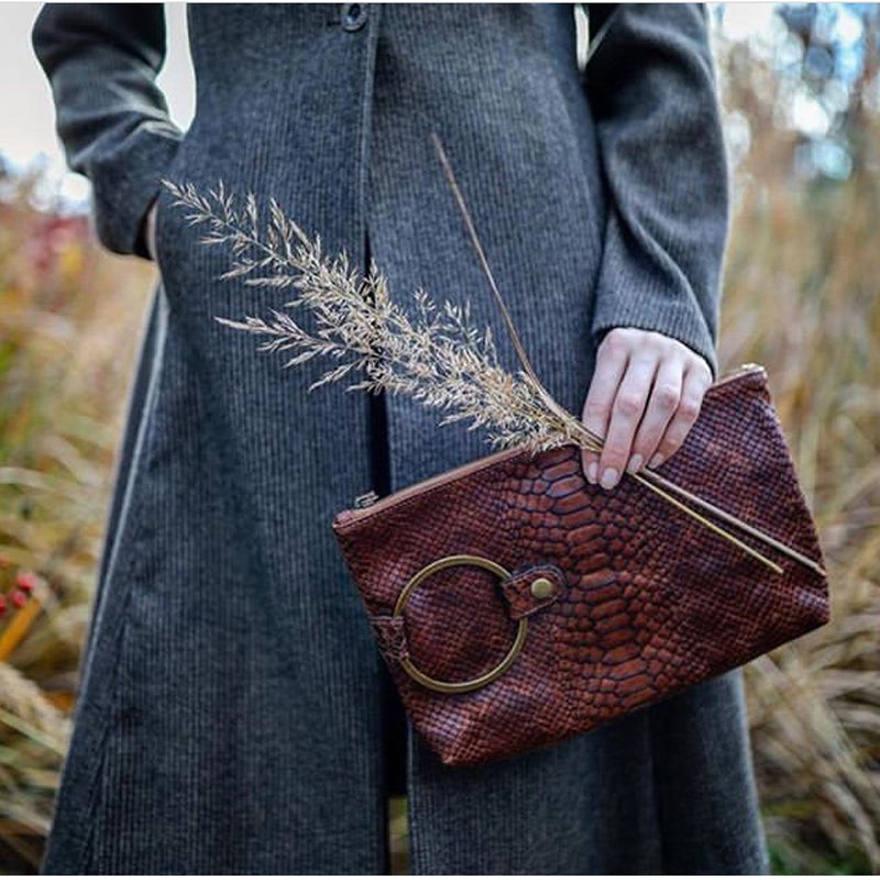 Ring Clutch - Crackle White