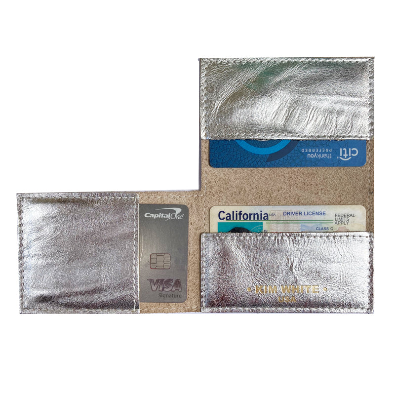 Folding Wallet - Silver Crinkle