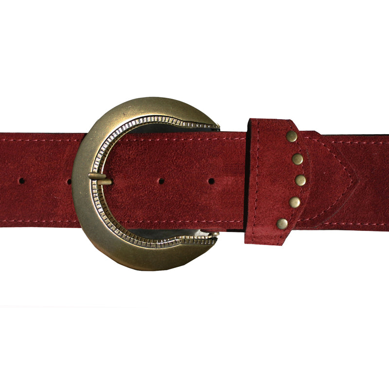 Stepped Waist Belt - Burgundy Suede Kim White Bags/Belts Stepped Waist Belt - Burgundy Suede Kim White Bags/Belts