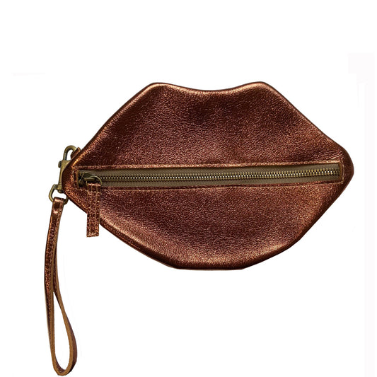 Kiss Wristlet - Bronze Metallic