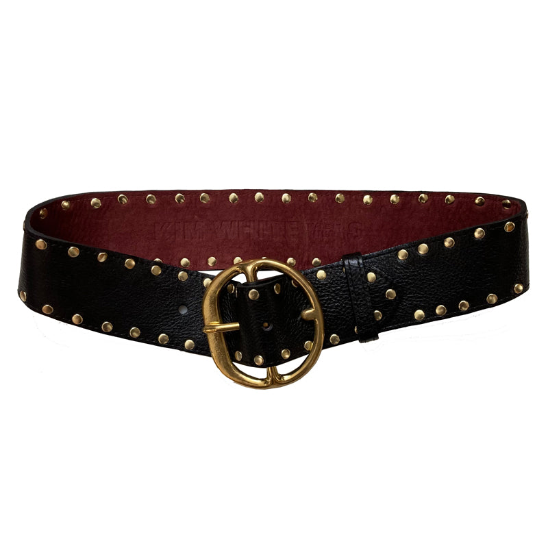 Chunky Studded Waist Belt - Black